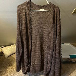 brown cardigan